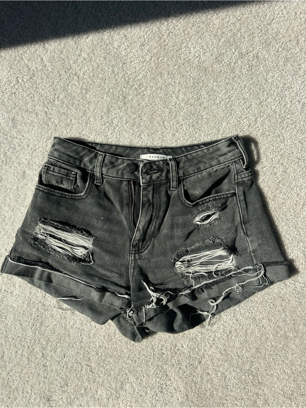 PacSun Black Distressed Jean Cutoff Shorts